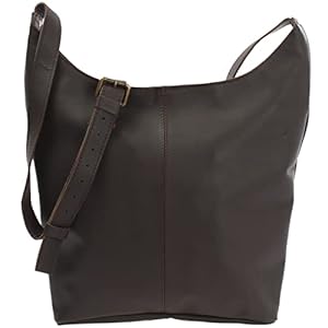 LECONI große Umhängetasche Damen Schultertasche praktische Ledertasche für Frauen Beuteltasche Vintage-Style Damentasche Shopper aus echtem Leder 34x34x11cm LE0055
