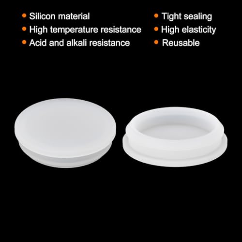 Image of MECCANIXITY 2pcs Silicone Snap in Locking Hole Plugs,50.6mm /2 Inch Mounting Diameter Narrow Groove Width 5mm Panel Seal Cover Round for Kitchen Bulkheads Waterproof Sealing Plugs Clear