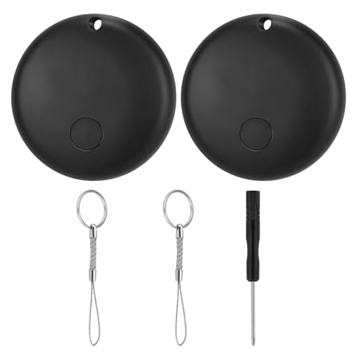 Air Tracker Item Finders Works with Apple Find My (iOS Only), Smart Tag with Replaceable Battery, Item Locator for Key/Luggage/Backpack/Wallet (2 Black)