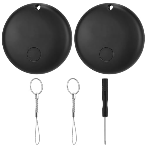 2/4 Pack Smart Tags Item Finders Works with Apple Find My (iOS Only), Tracker Tag Item Locator for Key, Luggage, Backpack, Wallet, Pet (2 Black)