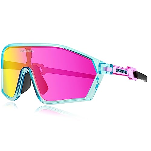Queshark Polarisierte Fahrradbrille - Radsport Brillen f&uuml;r M&auml;nner & Frauen - UV400 Schutz,Sportbrille MTB & Snowboard Zubeh&ouml;r
