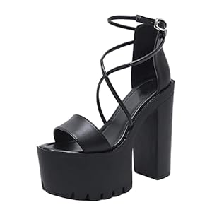 TENT Vrouwen Stiletto 15CM/5.9 In Hoge Hakken Enkel Strappy Platform Sandalen Dames Enkel Comfort Hakken Party Hak Platform Sandalen