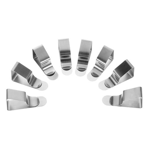CONGARTENO 8 Piezas Clips para Manteles de Acero Inoxidable Sujetadores Trapezoidales para Mesa Exterior Abrazaderas Resistentes para Picnic Fiestas y Eventos al Aire