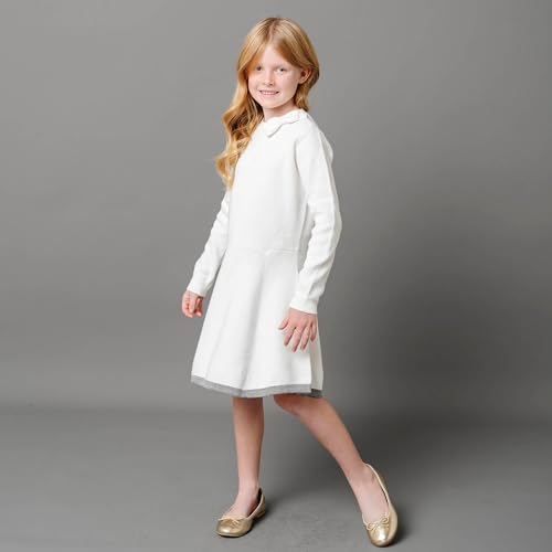 Hope & Henry Girls' Long Sleeve Sweater Dress with Ribbed Skirt2