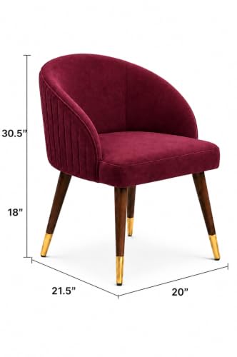 Image of WOODEN SPACE 4 Seater Wooden Dining Table Set | Urban Marble Top Dining Table with Chairs for Dining Room & Kitchen (Majestic Classic Backline Maroon) (42 x 42 x 30 inch)