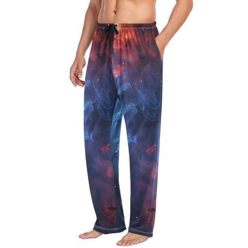 Men's Pajama Pants Halloween Mist Bats Sleep Pajama Lounge Pant with Pockets, Elastic Waistband4