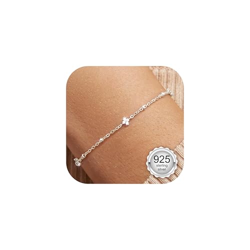 LOLIAS Armband Silber 925 Damen Wasserfest Armkette Armbänder Damen mit Kugeln/Perlen Bracelet Women Silberarmband Silberschmuck Schmuck Damen Mädchen