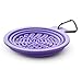 PetDreamHouse Collapsible Silicone Travel Dog Bowl with Lick Mat Bottom & Carabiner, Purple – Holds Up to 3 Cups, Medium Portable Food & Water Bowl for All Dog Sizes, BPA-Free for Hiking & Travel
