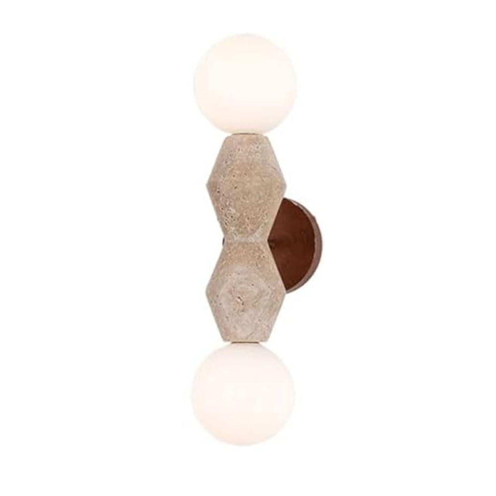 XYBZJP Personalized Flush Mount Wall Lamp, G9 Light Source Yellow Travertine Glass Wall Light, Nordic Industrial Style Wall Sconce, Bedroom Storage Porch Decorative Lighting Fixtures