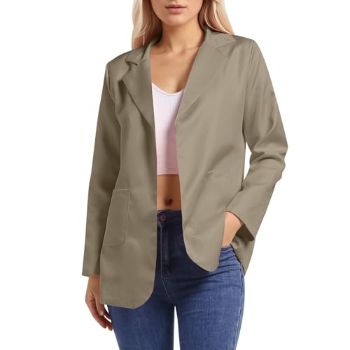 Blazer for Women Dressy Casual Long Sleeve Lapel Business Casual Loungewear Soft Work Suit Blazer with Pockets
