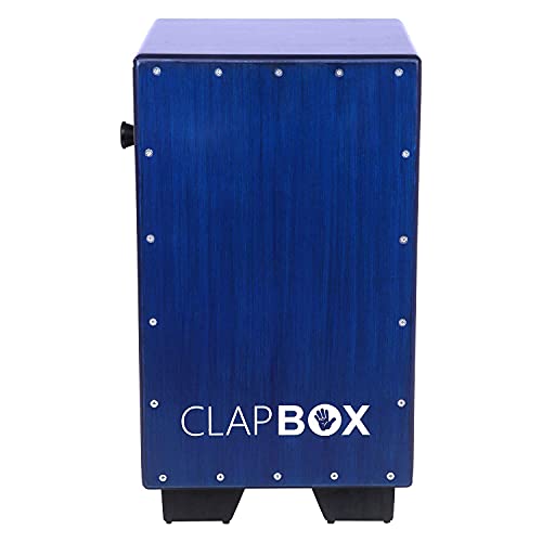 Image of Clapbox Adjustable Snare Cajon CB40 Blue WITH BAG, Birch Wood (H:50 W:30 L:30) - 3 Internal Snare