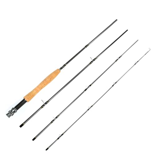 Fly Fishing Rod, 4 Pieces Portable, Carbon Fiber, Light Weight, Fast Action, 6'8' 2-3wt or 7'6' 3-4wt, for Freshwater Stream Travel (6 feet 8 inch 2-3wt)