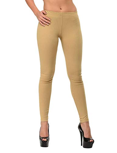 Image of Frenchtrendz Women's Slim Fit Mid Rise Stretchable Cotton Modal Spandex Jegging Pull On