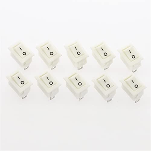 Interrupteur à bouton-poussoir KCD11 SPST 2Pin ON OFF encliquetable blanc