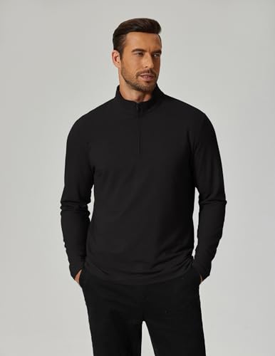 COOFANDY Quarter Zip Mock Neck Shirt