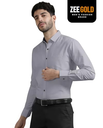 Men's Solid Regular Fit Casual Shirt Grey