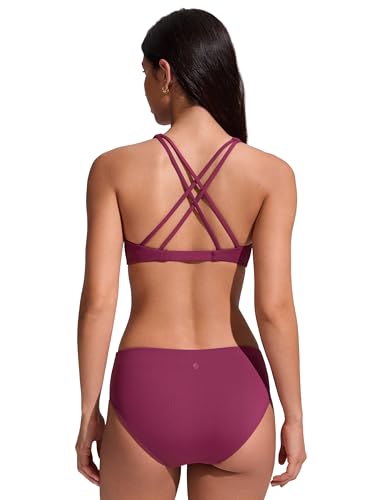 Image of CRZ YOGA Twist Front Bikini Tops | Removable Pads, A-C Cup, V Neck, Criss Cross Back, Swim, Bathing Suit Bra for Women