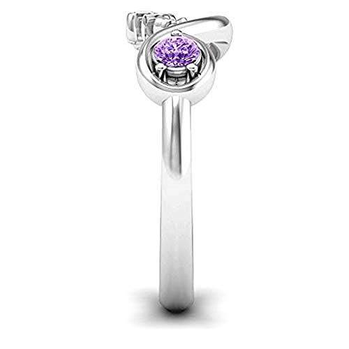 Glamcarat Sterling Silver Personalized Birthstone Ring Promise Ring Customized Engraved Jewelry For Women Infinity Ring (Sterling-Silver, 8) #TOP5