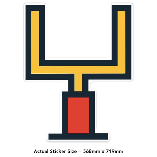 Azeeda \'8-Bit Rugby Goal Posts\' White Premium Vinyl Decal Sticker – Waterproof, Durable & Easy to Apply - Ideal for Car Bumpers, Windows, Bins and More (DW00172603)