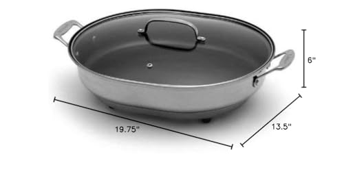 Cuisinart Oval Electric Skillet, 1500-Watt Nonstick, CSK-150NAS, Brushed Stainless