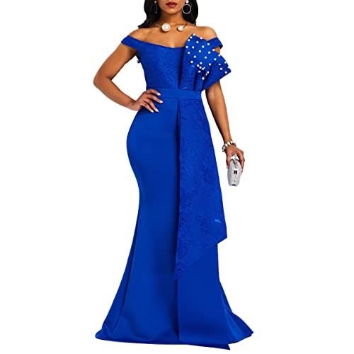 Image of Floor-Length Pearl Sleevelevess A-Line Women's Maxi Dress Long Dress