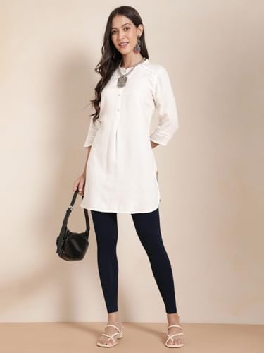 Image of TWIN BIRDS Women Viscose Ankle Leggings | Stretchable Kurti Wear Bottom