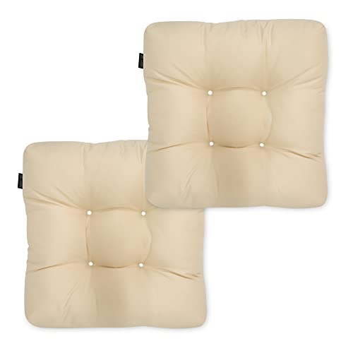Patio Seat Cushion, 2 Pack, Soft Beige, 19" W