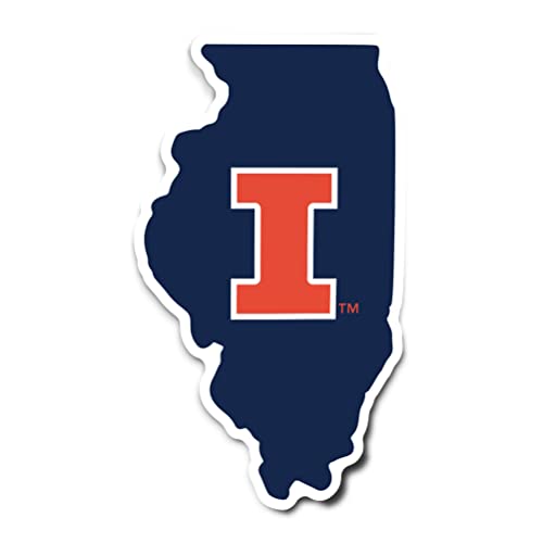 Desert Cactus University of Illinois Sticker Fighting Illini U of I Vinyl Decal Laptop Water Bottle Car Scrapbook (State Border Sticker)