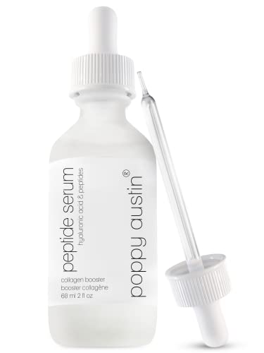 Poppy Austin 2oz Collagen Peptides Serum for Face - Anti-Aging Peptide Complex Serum, Collagen Peptide Serum, Led Peptide Serum for Face - Peptides for Face, Peptide Serum for Wrinkles