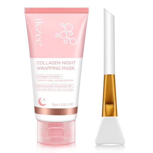 Collagen Night Wrapping Mask, Mascarilla Facial Peel-Off Coreana Con ColáGeno Para Mejorar La Elasticidad De La Piel, Hidratarla, Alisarla Y Reafirmarla Durante La Noche