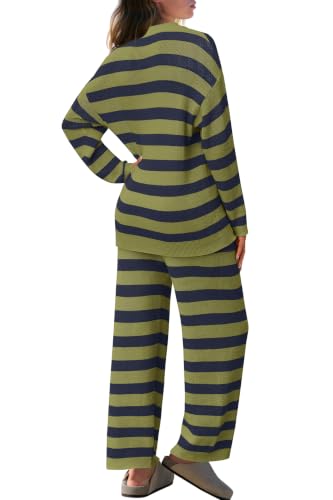 Image of SENSERISE Womens Striped Set Sweater Lounge Sets