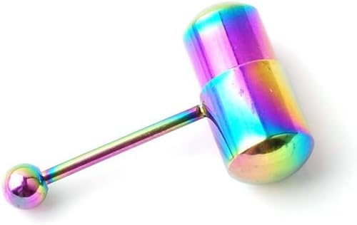 BWESOO1PC 5Colors Fashion Surgical Steel Vibrating Tongue Ring Tongue Piercing Ring Vibrating Tongue Piercing Bar Body Jewelry Design, Piercing Jewelry, Vibrating Tongue