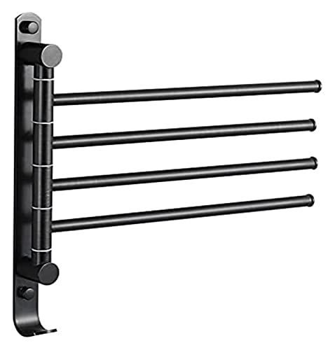 Porte-serviettes sur rail de bain au design mural soigné avec 4 barres pivotantes