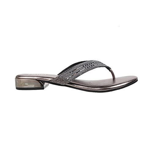 Image of Metro Women's Metallic Faux Leather Ethnic Slip-on Fashion Sandals
