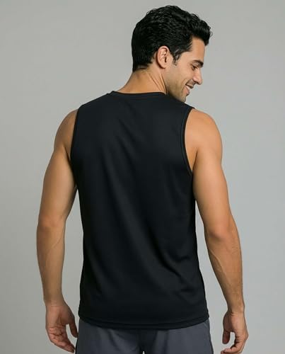 Image of Real Essentials: Men's Dry Fit Tank Tops Sleeveless Workout Shirts Moisture-Wicking Muscle Tank Gym Running (Big & Tall)