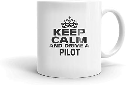 Afterprints PILOT Keep Calm and Drive Coffee Tea Ceramic Mug Office Work Cup Gift 11 oz