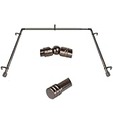 Bay Window Curtain Rods, HOTOZON 1 Inch Heavy Duty Curtain Rods for Bay Windows 36-72 Inch(Center...