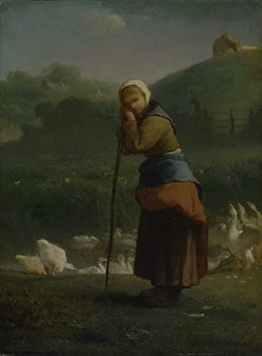 Toile La fille aux oies à Gruchy Millet 60x90cm pour habiller un mur vide sans reflet brillant