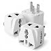 US Plug Adapter - Unidapt EU Europe to USA American Travel Power Plug Adapter - Dual Inputs - Safe Grounded - Universal Socket (Pack of 3)
