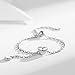 Heart Chain Promise Engagement Ring for Women 925 Silver Plated Adjustable Cute Love Charms Drop Statement Expandable Finger Rings Comfort Fit Fashion Chic Jewelry Gift