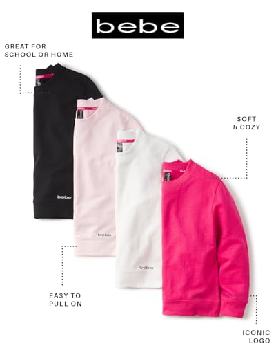 bebe Girls Crewneck Sweatshirt Pullover, French Terry Plain Crewneck Sweatshirt, Comfy and Cute Sweatshirts for Girls4