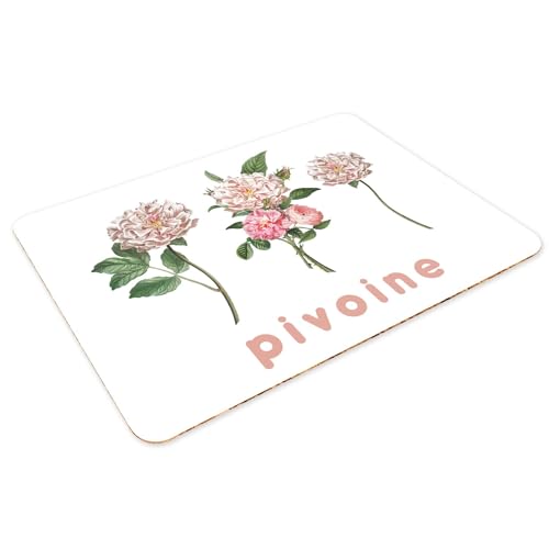 Sets de table souples dessous liège napperons blanc pivoine - 3