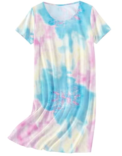 Image of Ekouaer Nightgowns for Women Cotton Sleepshirts Short Sleeve Nightshirt Tshirt Night Gown Casual Sleepdress Comfy Nightdress
