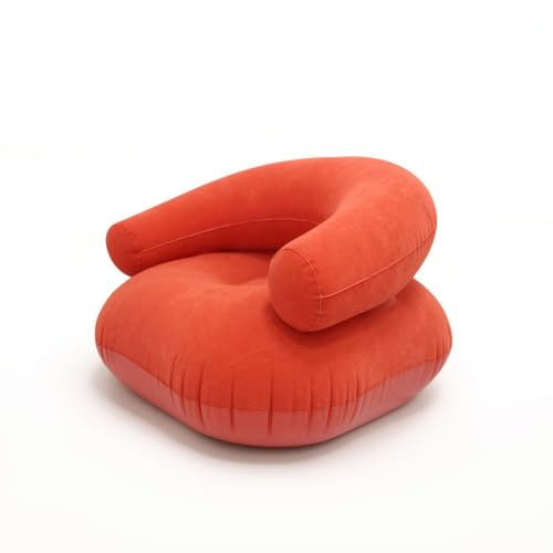 Sillón hinchable para salón portátil sofá inflable descanso lectura color rosa roja 2