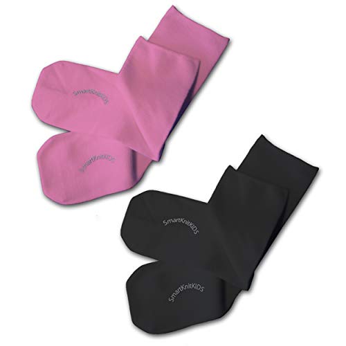 Sensory-Friendly Sensitivity Seamless Socks - 2 Pack (Pink & Black, 2X-Large)