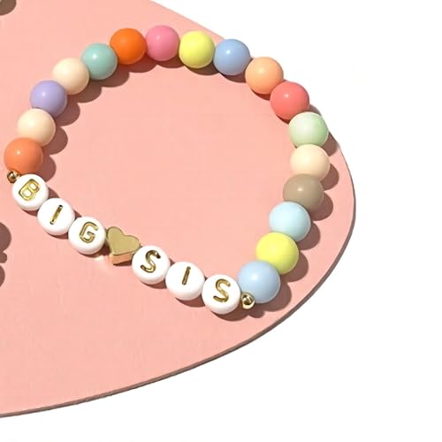 Image of Fuqimanman2020 Big Sister Bracelet Colorful Little Sister Bracelet Letter Beads Bracelet for Sister Jewelry Gift