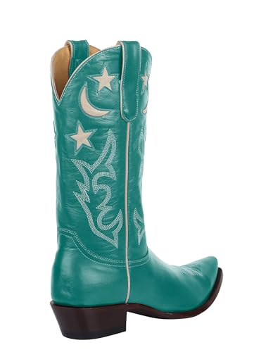 MissHeel Mid Calf Embroidered Cowgirl Boots with Stars4