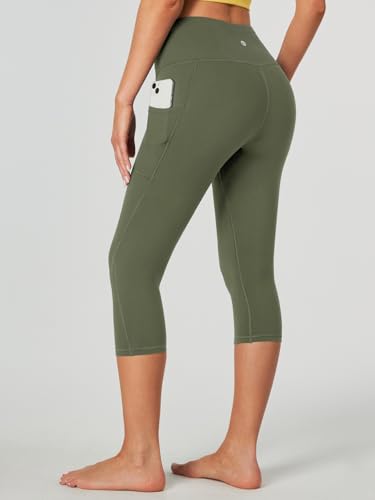 Image of Heathyoga Capri Leggings for Women High Waisted Capri Leggings with Pockets for Women Tummy Control Yoga Pants Women