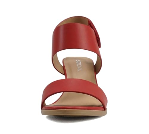 Image of Soda Wait-A ~ Women Open Round Toe Chunky Heel Ankle Strap High Heel Dress Sandals