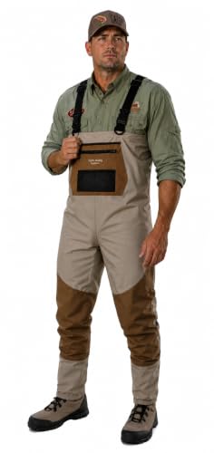 Caddis Men's Attractive 2-Tone Tauped Deluxe Breathable Stocking Foot Wader